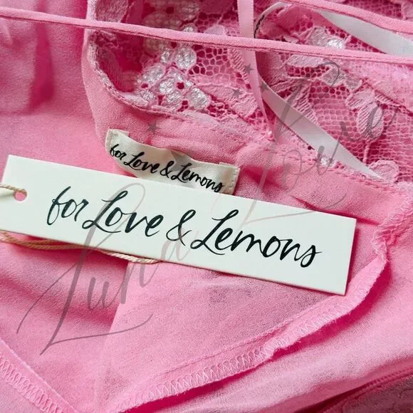 FOR LOVE & LEMONS Kate Mini Floral Dress in Pink NWT